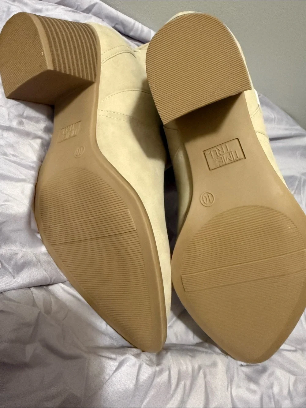 Time and Tru Beige Western Ankle Booties